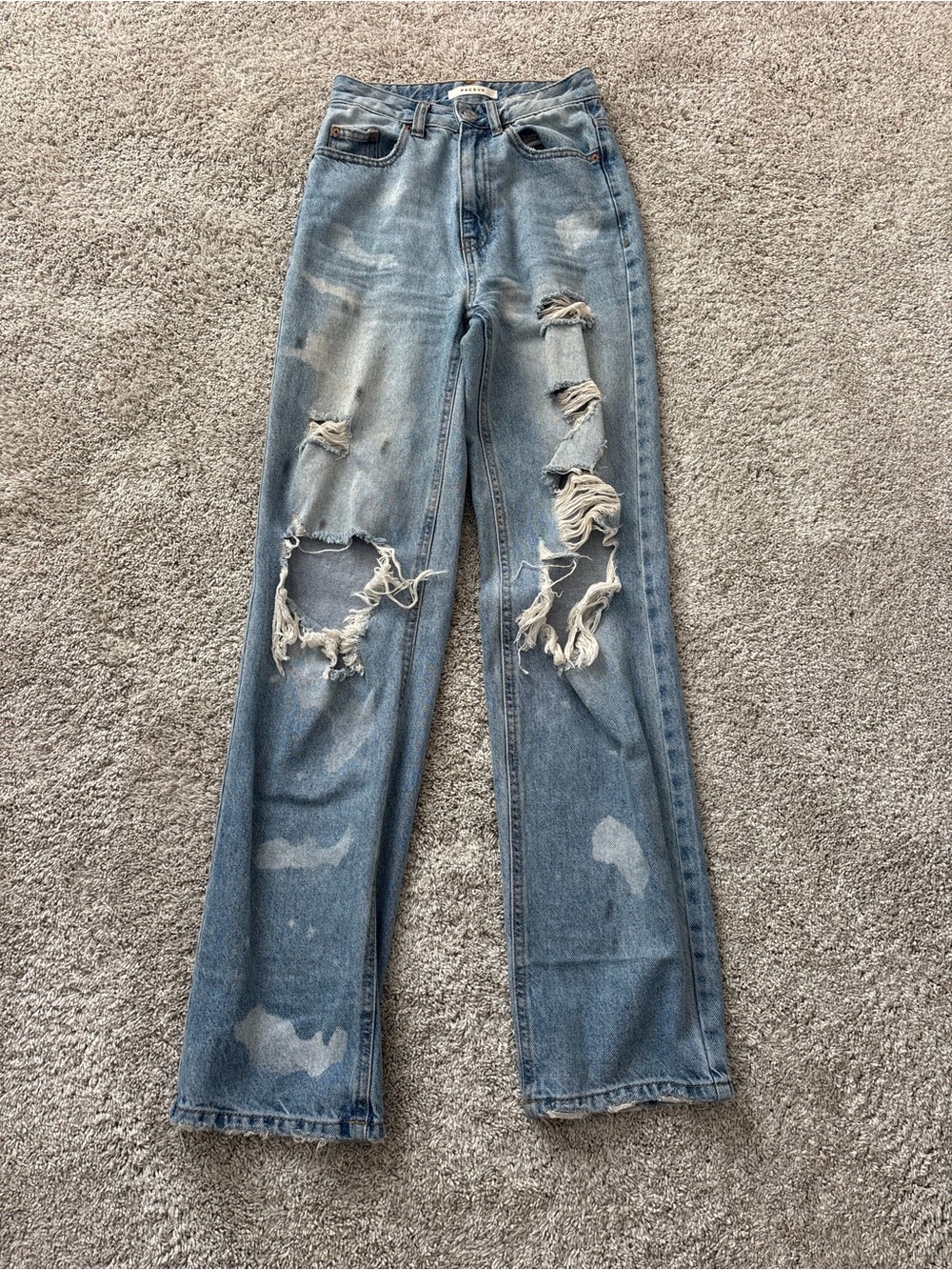 PacSun Light Blue Distressed Straight Leg Jeans